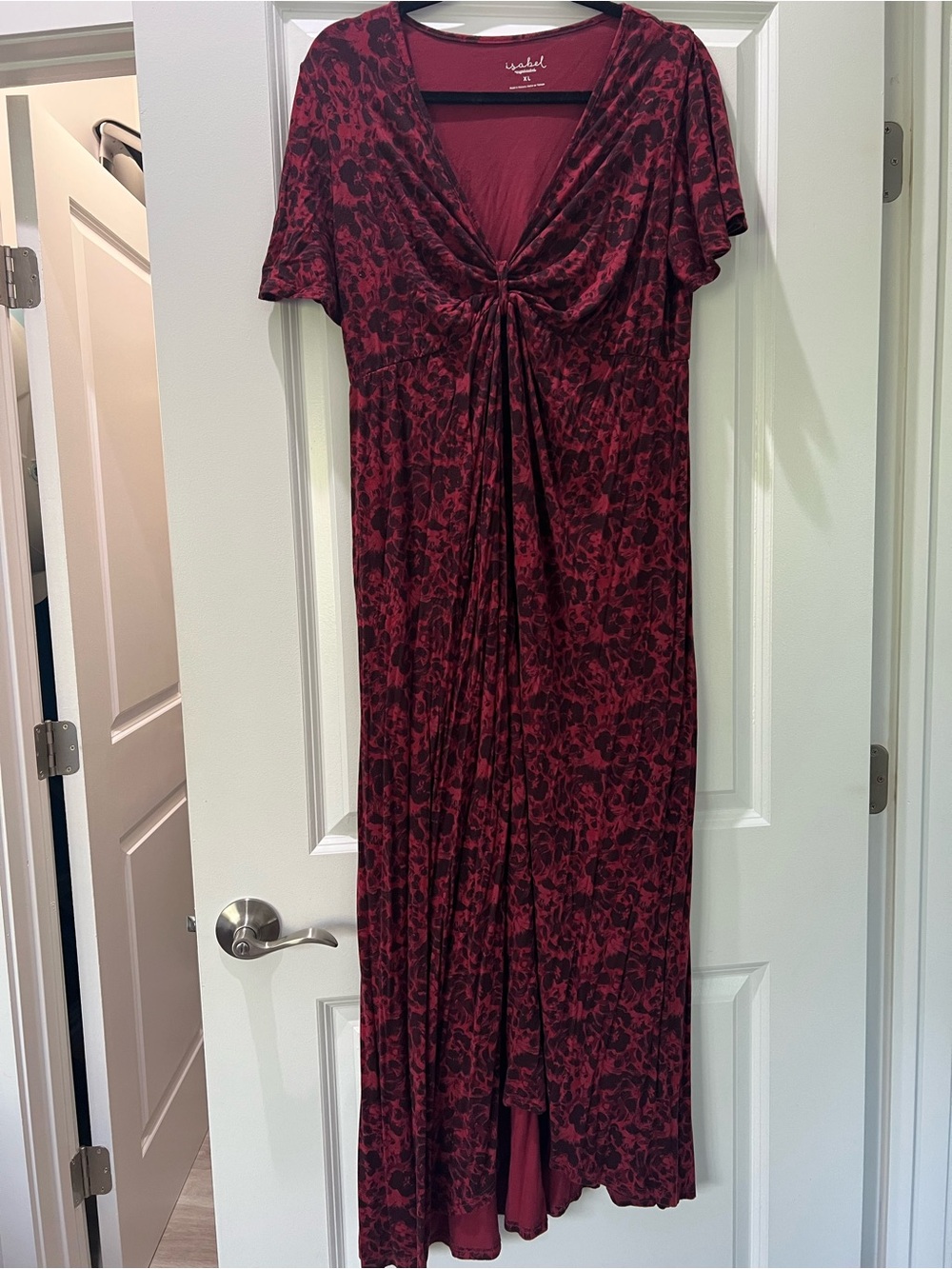 Isabel Maternity by Ingrid & Isabel Burgundy Floral Twist-Front Maxi Dress